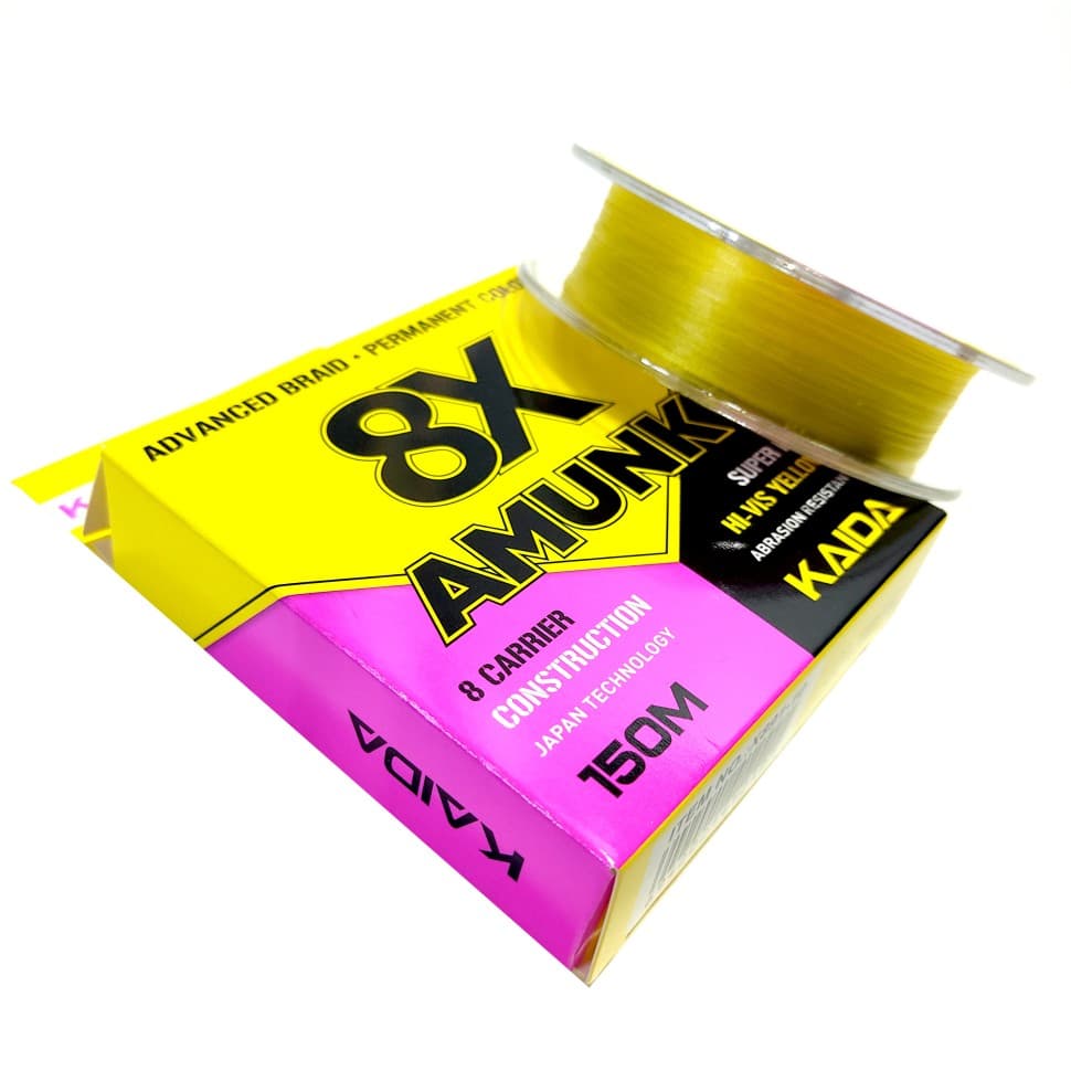 Плетёный шнур Kaida 8X AMUNK PE, 0,1 мм, 150 м, 8,55 кг