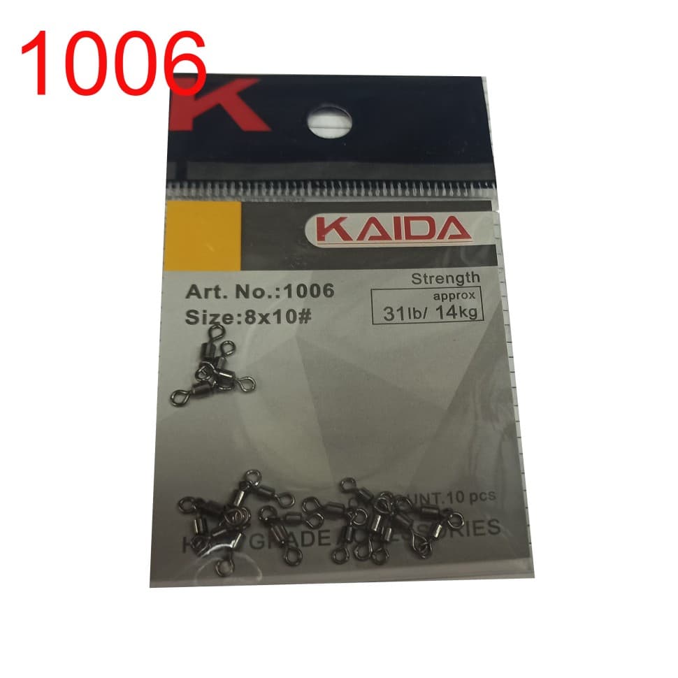 Вертлюг рыболовный Kaida Long Body Rolling Swivel