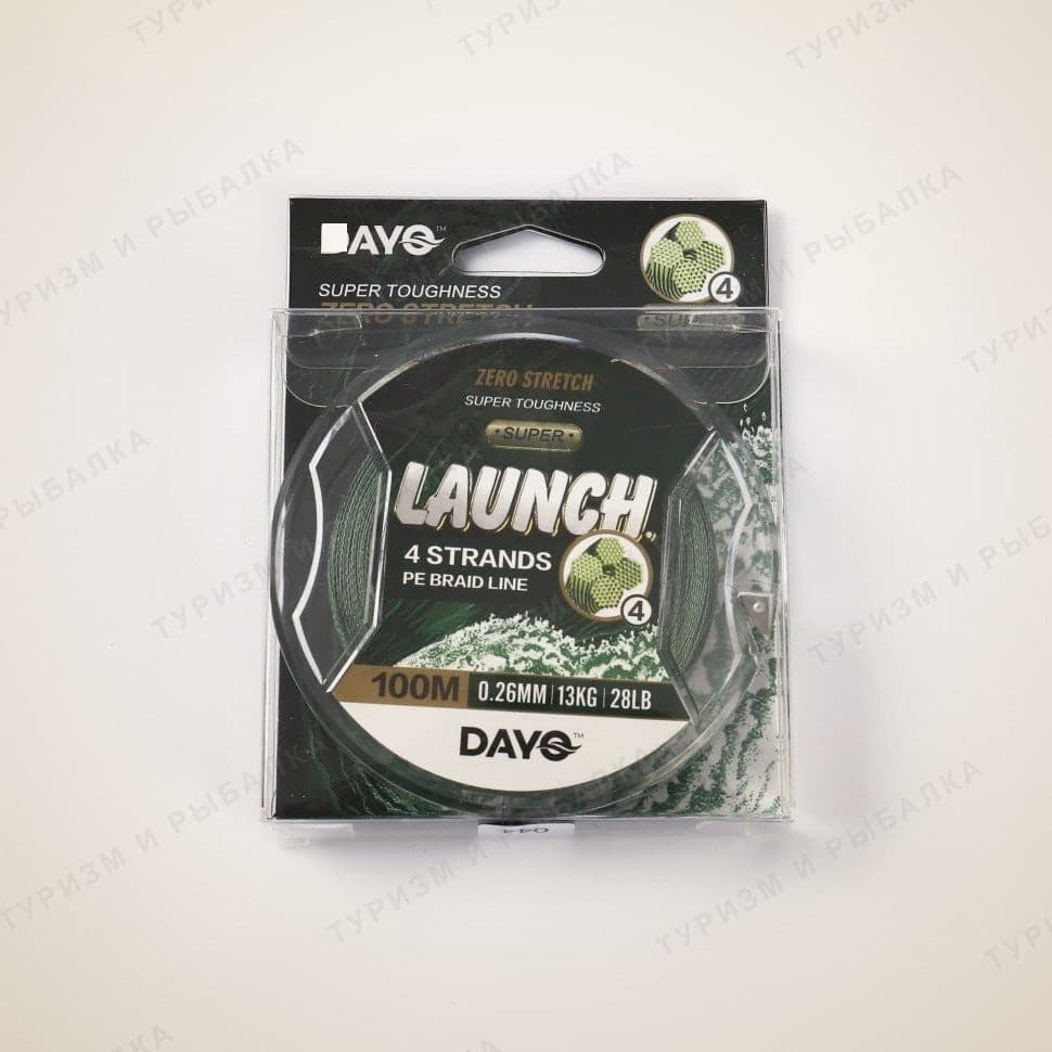 Плетёный шнур DAYO LAUNCH X4, типоразмер 12, 100 м