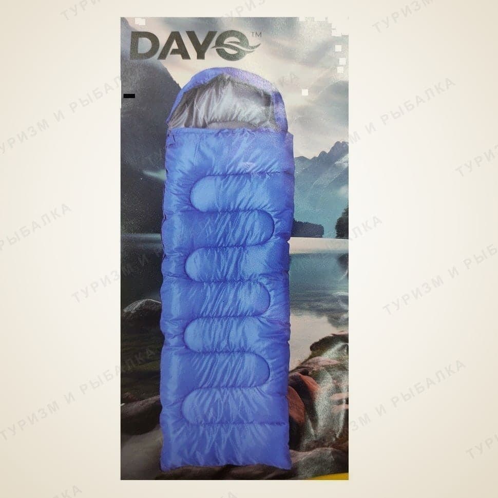 Спальный мешок синий 200×100+30 холофайбер DAYO, вес 3 кг