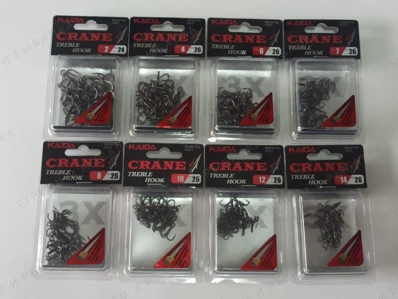 Крючок-Тройник Kaida Crane treble Hook Teflon Treated
