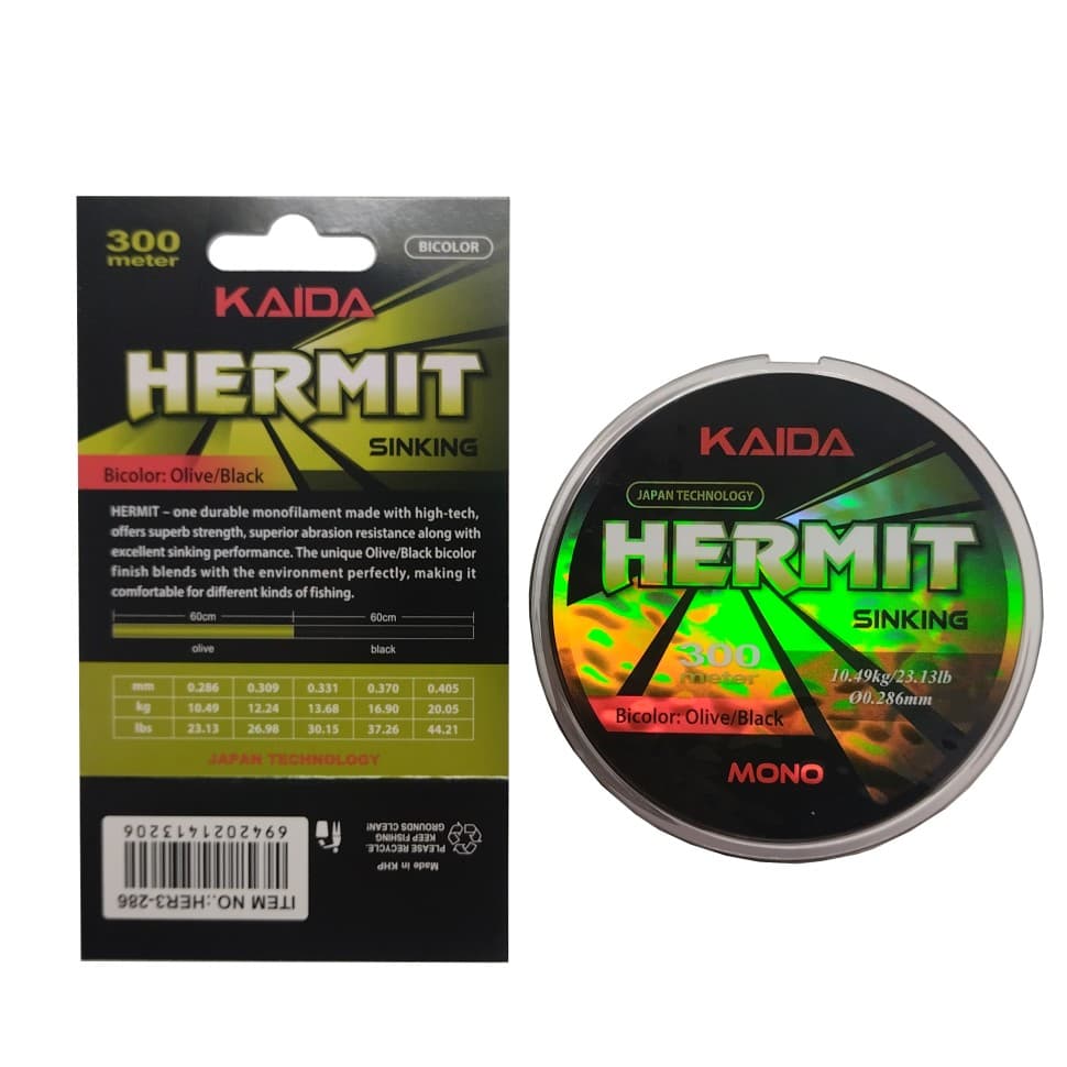 Леска Kaida HERMIT BICOLOR, 300 м, 13,68 кг