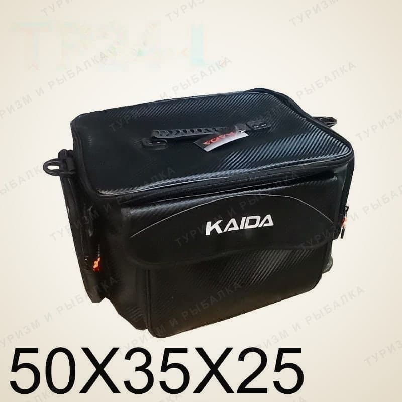 Сумка черная (рисунок карбон) 50х35х25см Kaida